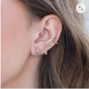 "Royal Charm" earring set 18k gold plated over 925s DISNEY 5 piece